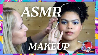 ASMR Makeup Artist Creates 90's TLC-Inspired Blue Eyeshadow Look 💙(mostly no talk)