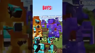 Playing Minecraft ( Girls vs Boys ) #short