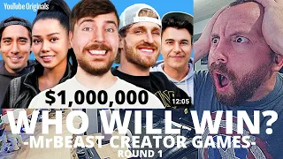 THIS IS AMAZING! MrBeast $1,000,000 Influencer Tournament! (FIRST REACTION!) Logan & Quackity | Rd 1