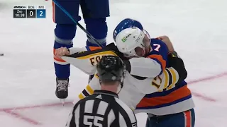 Nick Foligno and Matt Martin Drop the Gloves right after Face-off