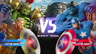 Golden Hulk & Golden Captain America VS Blue Hulk & Blue Captain America I Marvel vs Capcom Infinite