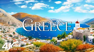 FLYING OVER GREECE (4K Video UHD) - Relaxing Music With Beautiful Nature Videos For Stress Relief