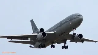 Dutch AF KDC10 + 2X Belgian AF F16's Demostrates air refueling at Texel airshow 2018 (EHTX)