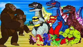 Tyrannosaure VS Triceratops, Srex & MINI Kong - DINOSAURS EVOLUTION GODZILLA: Atomic Breath Animated