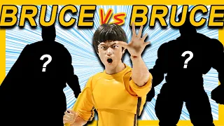 Bruce Lee fights Bruce Banner, Hulk and Bruce Wayne, Batman (stop motion fight parody funny)