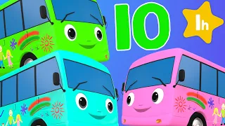 Ten Little Buses 🚌 + More Nursery Rhymes and Kids Songs | Learning | ABCs 123s | Little Baby Bum