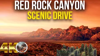 [4K]  Red Rock Canyon in Las Vegas - Scenic Drive | Relaxing Nature Sunset Scenery