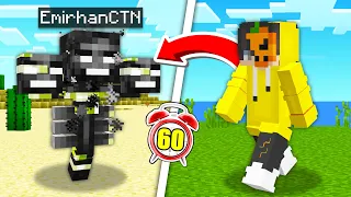 Minecraft MANHUNT ama HER DAKİKA ŞEKİL DEĞİŞTİRİYORUM!👥