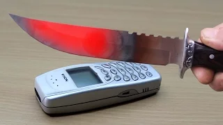 EXPERIMENT Glowing 1000 degree KNIFE vs NOKIA 3310