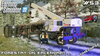 Our FRIEND flipped our TRUCK and TRAILER | Forestry on ERLENGRAT | Farming Simulator 22 | Episode 53