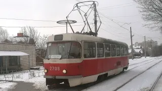 Зимний Волгоград. Трамвайный маршрут 5. "Радомская" - "Жилгородок" | Winter Volgograd, tram route 5.