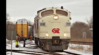 RAILREEL "FREIGHTS & F UNITS" CN OSR VIA Woodstock Ontario Feb 16 2018