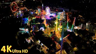 Flashing Prater Wien & Riesenrad Sightseeing Night Drone Flight [4K] - Airdynamics Vienna, Austria