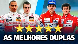 As melhores duplas de pilotos na F1 - Senna e Prost, Hamilton e Alonso, Fittipaldi e Peterson.