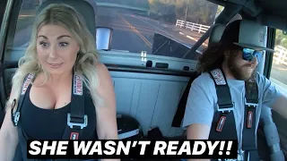 GIRLFRIEND REACTS TO TRIPLE TURBO 12V 2ND GEN CUMMINS BOOST LAUNCH AND RIDE ALONG!!! (GOT HER GOOD!)