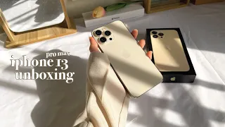 iPhone 13 Pro Max Gold (512GB) 🤍 Unboxing + accessories ☁️ | ASMR