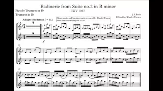 [Play along] SLOW TEMPO - Badinerie in B minor Bach BWV1067 [Sheet music]
