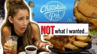 Letting The Person in Front of Me DECIDE What I Eat for a Day (EPIC food challenge)