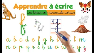 Apprendre à écrire les lettres de l'alphabet en minuscule cursive ("a" à "z") en 3 étapes "By FINKY"