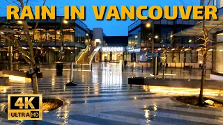 🇨🇦[4K]  WALK CANADA. ⛈️⛈️⛈️  RAIN WALK.  DOWNTOWN and BRENTWOOD, Vancouver BC. March 2022.