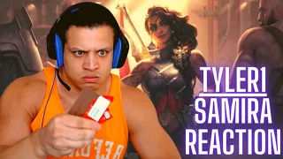 Tyler1 reacts to - Samira Champion Spotlight | Gameplay - League of Legends