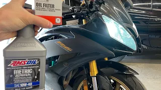 Yamaha R6 Engine Oil Change.