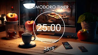 25/5 Pomodoro Timer • Studying At A Cozy Room with Lofi Mix • 6 x 25 min  • Focus Station