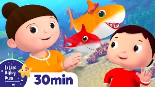 Rainbow Baby Shark Song! +More Nursery Rhymes and Kids Songs - ABCs and 123s | Little Baby Bum