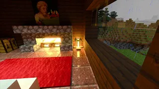 Minecraft Relaxing RTX Fireplace and Rain Ambience w/vanilla music to help sleep/study/relax