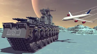 Satisfying Destruction + Other Cool Stuff #7 Feat. Land Battleship vs A340 | Besiege