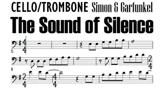 The Sound of Silence Cello Trombone Sheet Music Backing Track Play Along Partitura