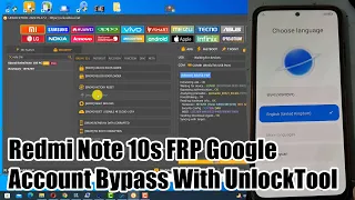 Redmi Note 10s FRP Google Account Bypass With UnlockTool