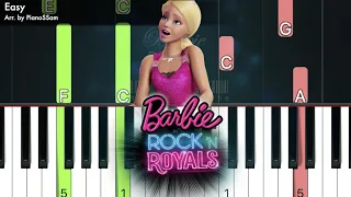 [Easy] What if I shine - Barbie in the Rock'n Royals | Piano Tutorial with Key Name