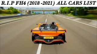 R.I.P || FORZA HORIZON 4 (2018-2021) || FINAL  UPDATE ALL CARS LIST || 752 CARS