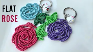 How to make a macrame Flat rose decoration in multi-color - Hướng dẫn làm hoa hồng đơn giản