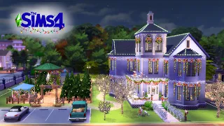 Christmas Bed and Breakfast Inn & Tree Lot for Rent | Sims 4 Stop Motion Speed Build | No CC