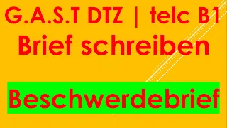 G.A.S.T DTZ B1, Briefe schreiben, Prüfung B1 Neu 2024