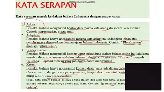 KATA SERAPAN DALAM BAHASA INDONESIA