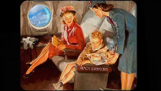 Vintage Oldies playing on an airplane ambience (white noise, plane sound) 6 HOURS ASMR