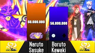 Naruto And Sasuke Vs Boruto And Kawaki POWER LEVELS 🔥