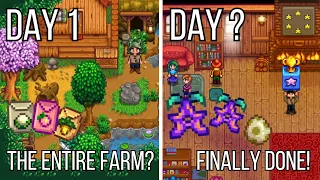 Surviving 100+ DAYS on Stardew Valleys IMPOSSIBLE Farm (FULL MOVIE)