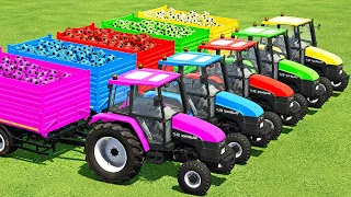 LOAD & TRANSPORT SOCCER BALLS WITH NEW HOLLAND TRACTORS - Farming Simulator 22