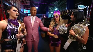 Rhea Ripley habla de Raquel Rodríguez & Liv Morgan en Backstage - WWE Raw 24/07/2023 (En Español)