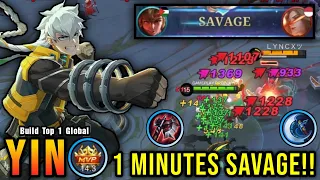 1 Minutes SAVAGE!! You Must Try This Yin Build Insane 22 Kills!! - Build Top 1 Global Yin ~ MLBB