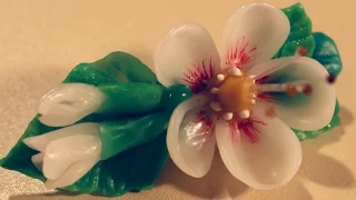 Заколочка "Цветок сакуры" из суперпластика Полиморфус