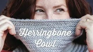 Knit Herringbone Cowl with pattern | 1 Hour Project Knitting Tutorial with Stefanie Japel