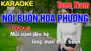 ✔ NỖI BUỒN HOA PHƯỢNG Karaoke Tone Nam ( BEAT CHUẨN ) ► Dáng Quê Karaoke