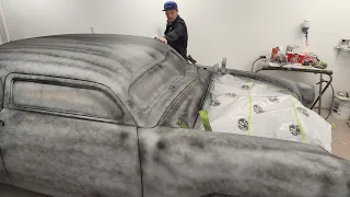 Painting the car black ...with guide coat 🥷