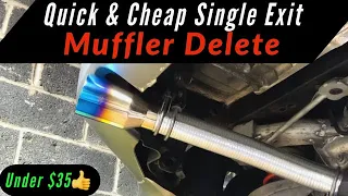 DIY Muffler Delete on My 350z! Sounds Amazing🤘 | How To Remove Muffler and Install A Flex Pipe