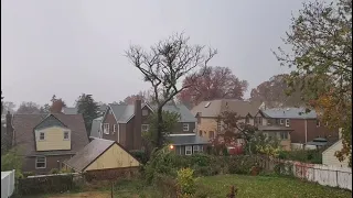 November rain and thunderstorm in New York